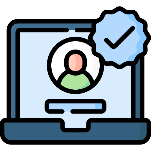 Verified account verified user checked box electronics icon