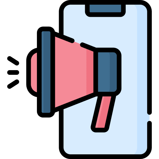 Bullhorn loudspeaker marketing mobile phone icon