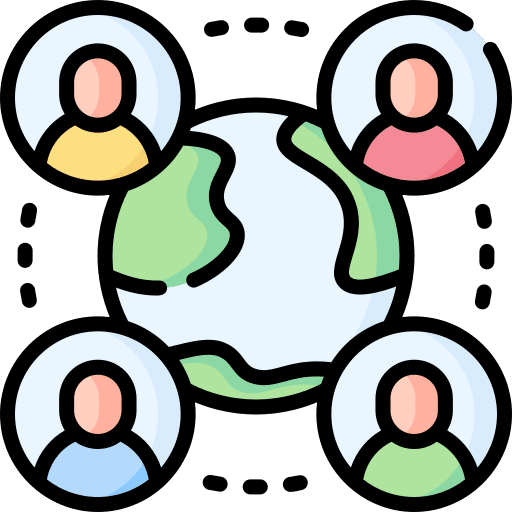 Global connection global connection group meeting communications icon
