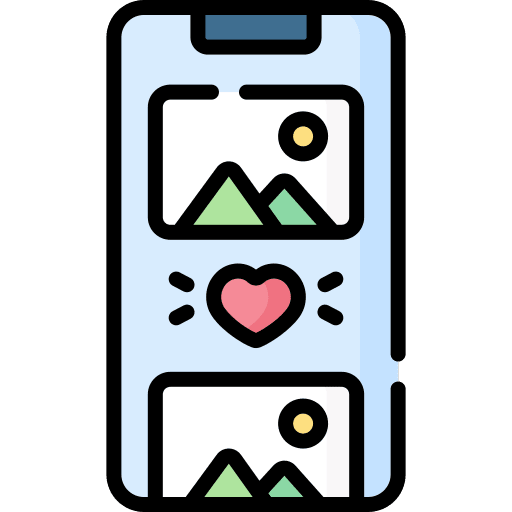 Photo social media like smartphone icon