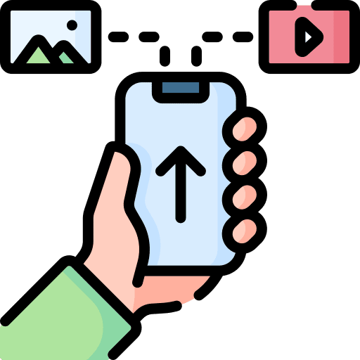 Send media smartphone hands and gestures icon