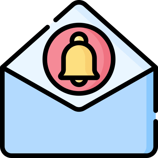 Letter envelope letter notification bell icon