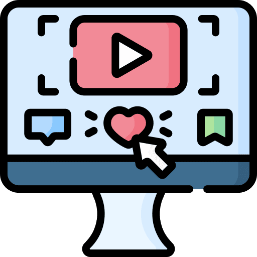 Like multimedia video heart icon