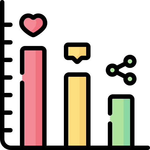 Statistics growth social media reaction icon