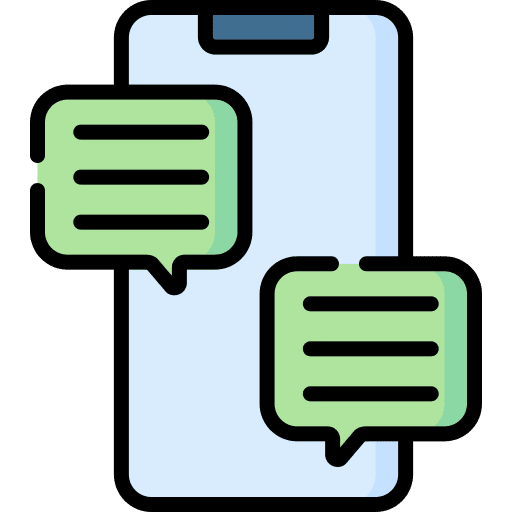 Chat communications mobile phone speech bubble icon
