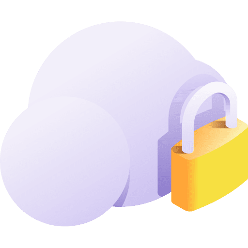 Cloud protection security lock icon