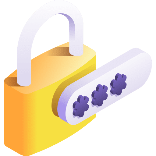 Pin code password lock security icon