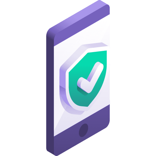 Smartphone protection isometric safe icon