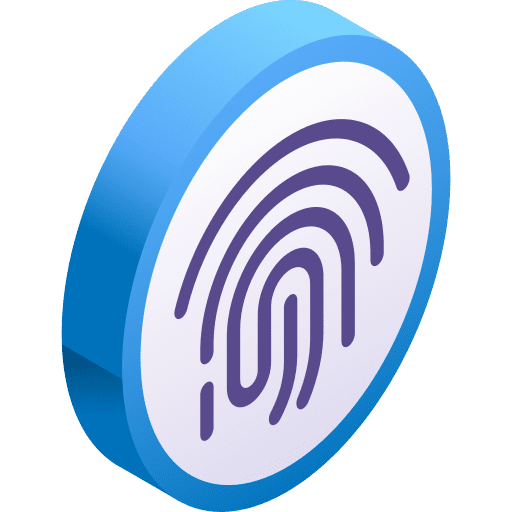 Fingerprint safe protection safety icon