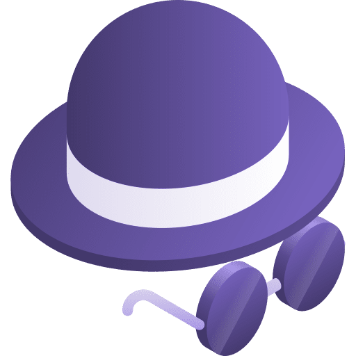 Spy security detective hat icon