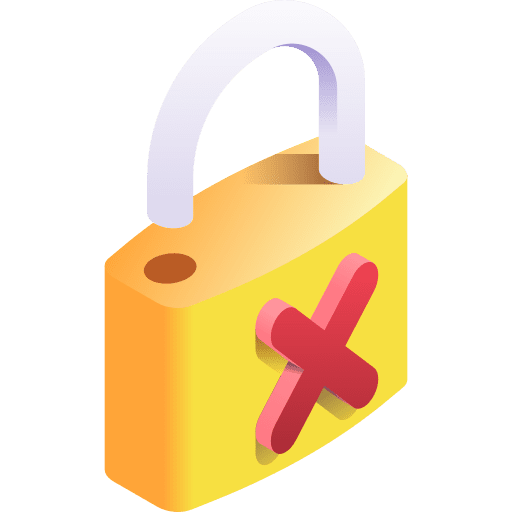 Unlocked padlock ui isometric icon