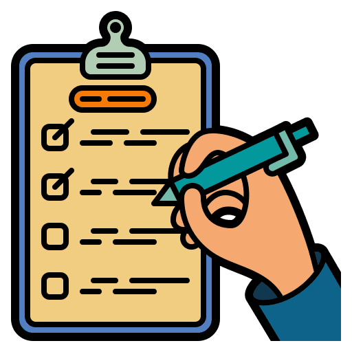 Check lists management business and finance clipboard icon