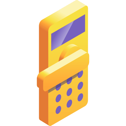 Door handle smart lock electronics security icon