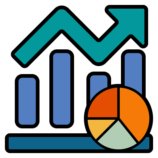 Graph down statistics investment icon