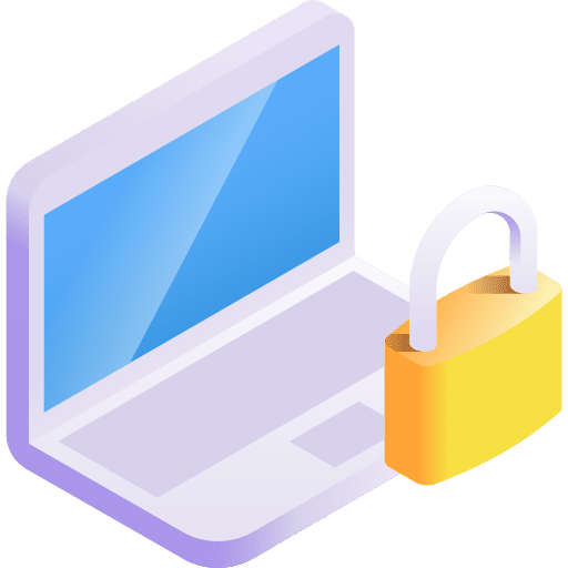 Laptop isometric laptop lock icon