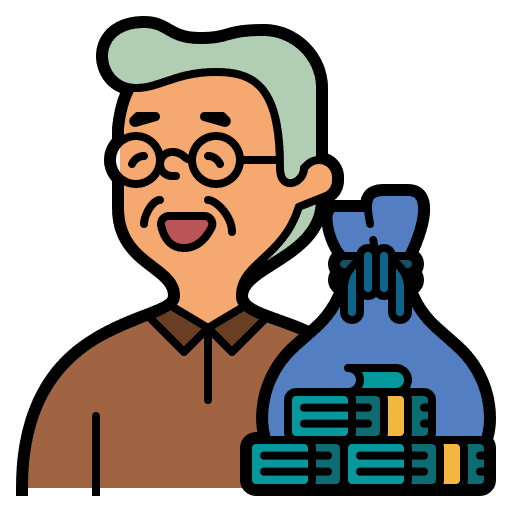 Retirement financial management man icon