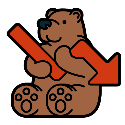 Bear arrows market graph icon