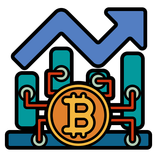 Cryptocurrency stock cryptocurrency graph icon