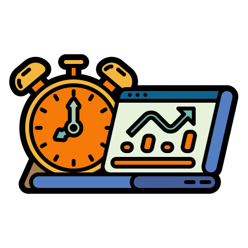 Future laptop management graph icon