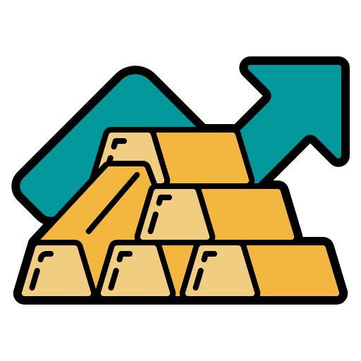 Gold benefits arrows gold icon