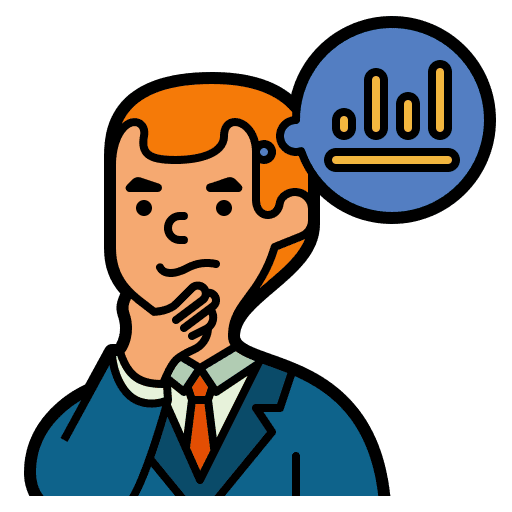 Thinking business investment graph icon