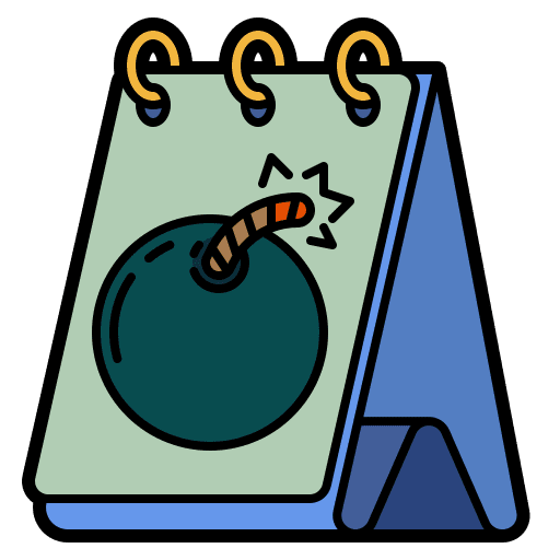 Deadline market graph bomb icon