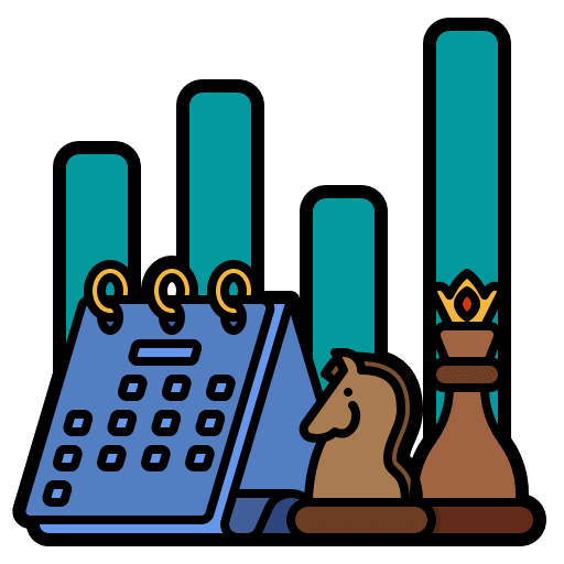 Strategy market graph planing icon