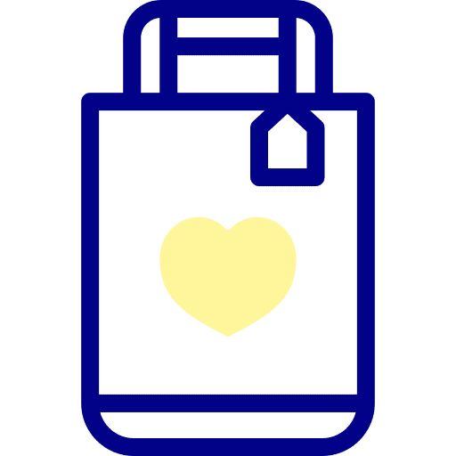 Bag love shopping bag heart icon