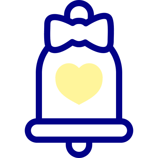 Bell heart notification dating app icon