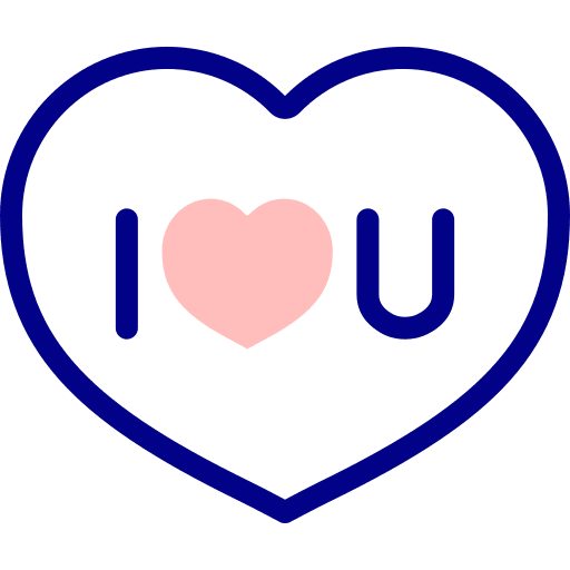 I love you heart in love declaration icon
