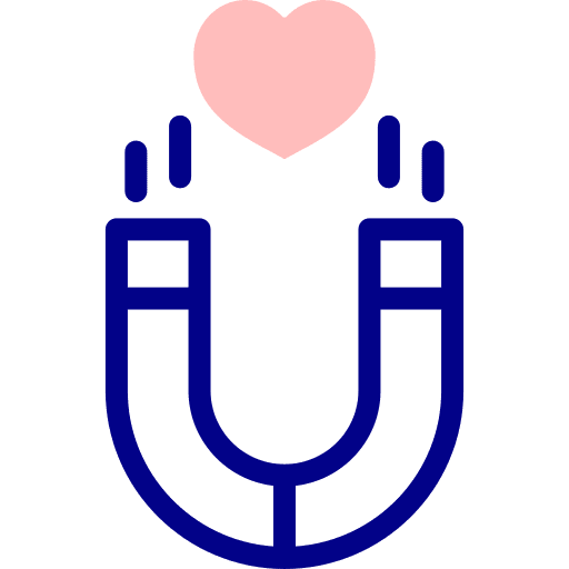 Magnet heart attractive love icon