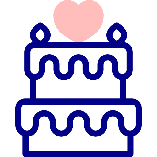 Cake love and romance valentine love icon