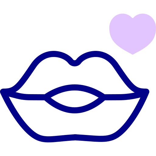 Kiss valentines day romantic mouth icon