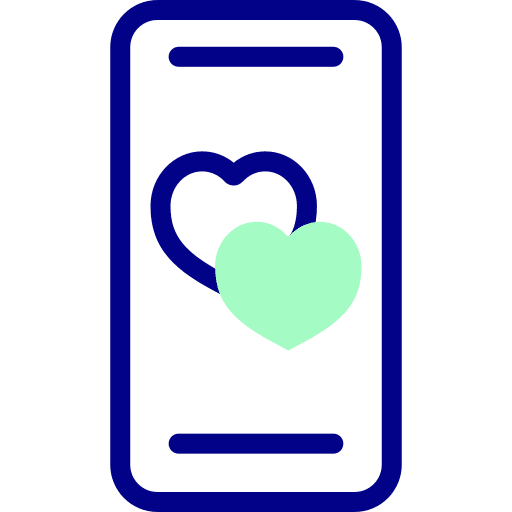 Love dating app love message smartphone icon