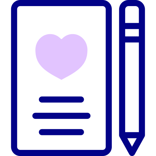 Love letter paper heart love and romance icon