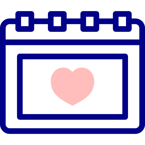 Love time and date schedule anniversary icon