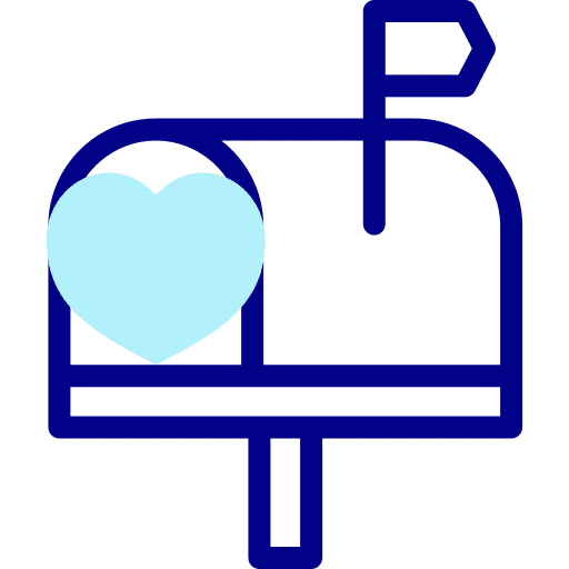 Mail box love and romance romantic communication icon