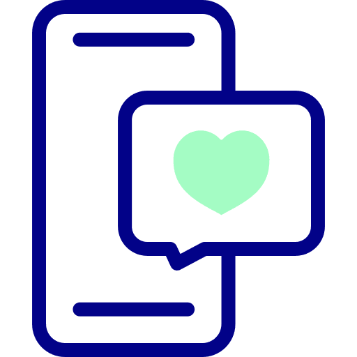 Message message smartphone heart icon