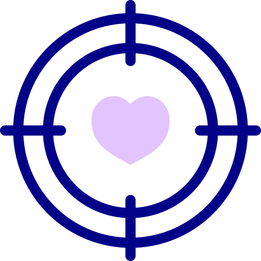 Target love and romance aim valentines day icon