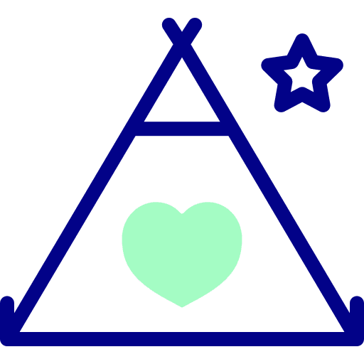 Tent camping holidays rural icon