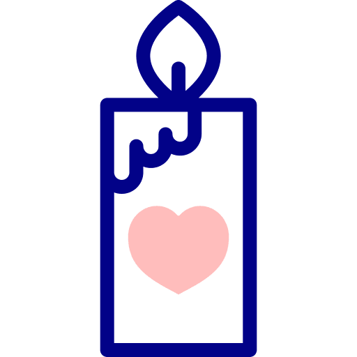 Candle love flame heart icon