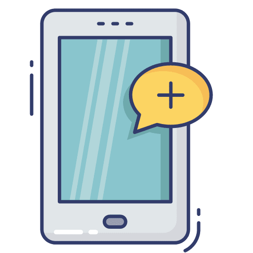 Mobile phone speech bubble mobile phone schedule icon