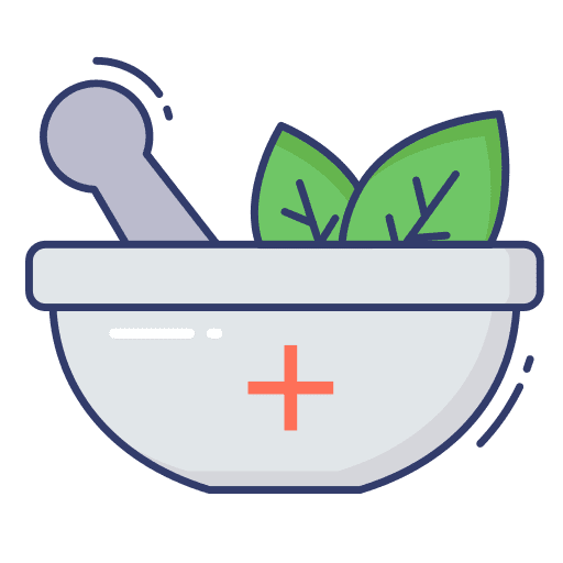 Herbal herbal healthcare and medical bowl icon