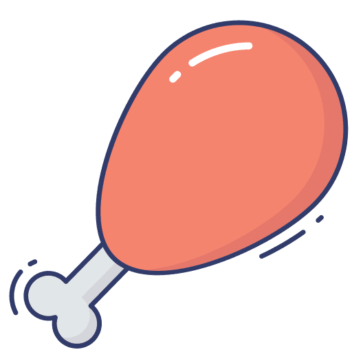Chicken leg food and restaurant meat protein icon