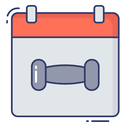Calendar dumbbell time and date sports and competition icon