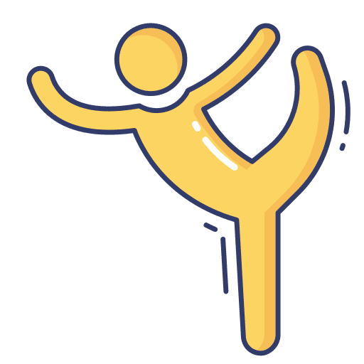 Gymnastic exercise poses sports and competition icon