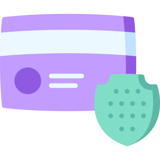 Credit card safety protection payment method icon