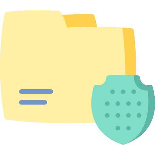 Document archive security protection icon