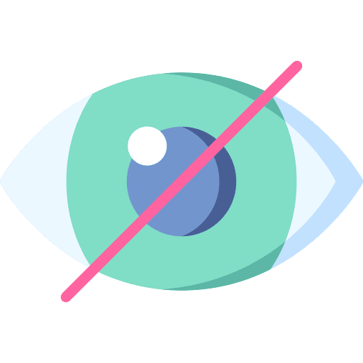 Eye hidden privacy vision icon