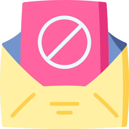 Mail letter mail prohibition icon